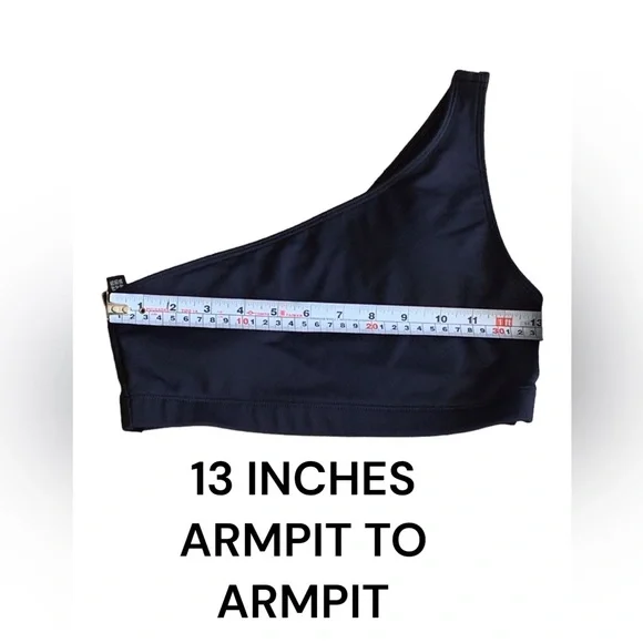 Black One Shoulder Sports Bras Size S/P - Picture 6 of 9